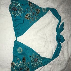 Xhilaration Bikini Teal Beaded